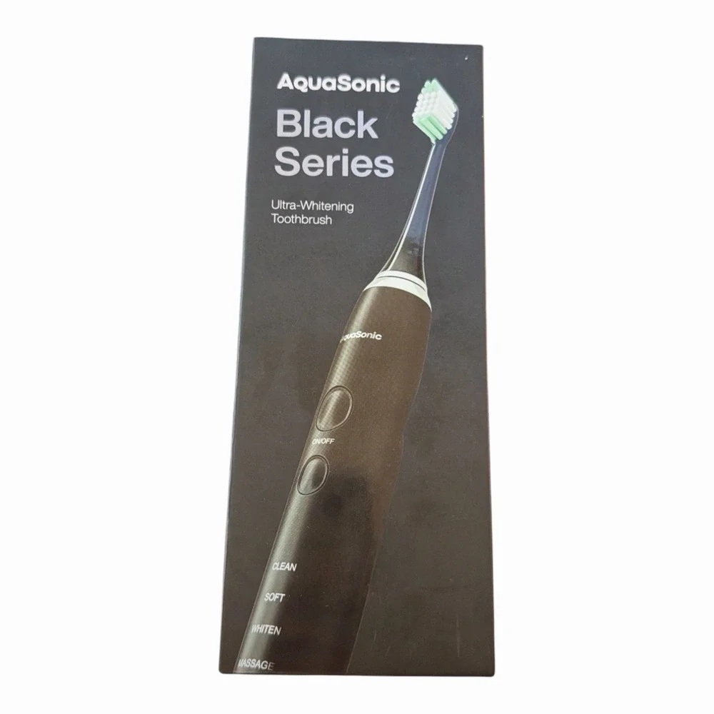 AquaSonic Black Series Ultra-Whitening Electric Toothbrush Sonic 40,000 VPM, 4 …